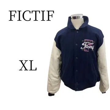 FICTIF 피크티브 네이비 화이트 바시티 자켓 XL(LL)