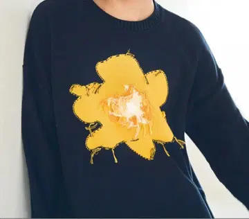 인사이드 아웃 인터샤 플라워 모티브 니트