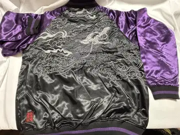 택 포함 새상품 퍼플 XL 자켓 스카잔 자수 카라쿠리타마시 류기압삭