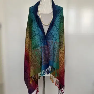 대형 스톨 숄 에스닉 페이즐리 무늬 미사용 새상품