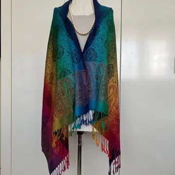 대형 스톨 숄 태국 바틱 패턴 페이즐리 무늬 미사용 새상품