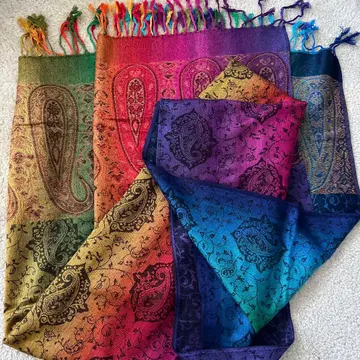 대형 스톨 숄 태국 바틱 패턴 페이즐리 무늬 미사용 새상품