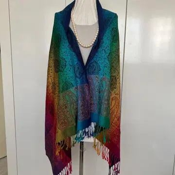 스톨 숄 대형 바틱 무늬 페이즐리 무늬 미사용 새상품