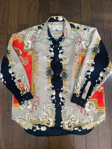 컨디션 최상 화려한 셔츠 마일스톤 베르사 패턴 빈티지 셔츠 패턴 셔츠