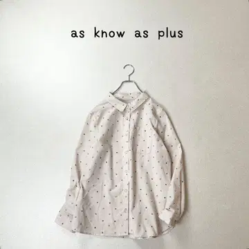 as know as plus 문구 패턴 디자인 블라우스 셔츠