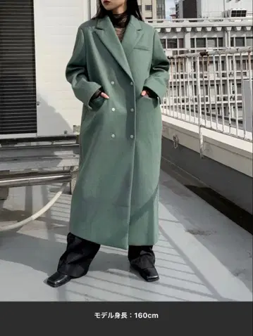 [ 새상품 ] [ LVEU. ] 민트 그린 울 혼방 오버 체스터 코트