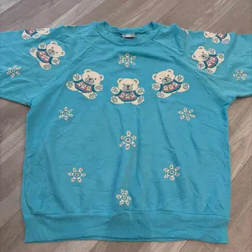 SPUMONI 스카이블루 곰 빈티지 트레이닝복 80s USA 팬시