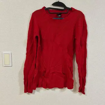 rue21 여성용 긴팔 니트 스웨터 빨간색 심플 캐주얼