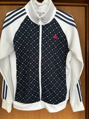 adidas 도트 무늬 저지 L 사이즈 네이비/화이트