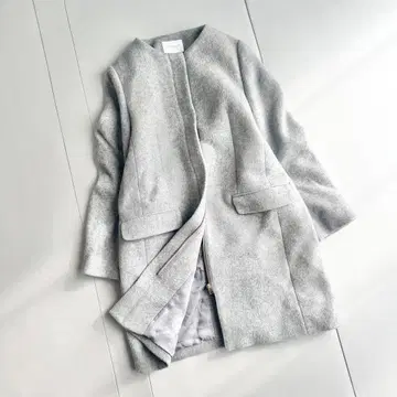 새상품급 BEAUTY&YOUTH 울 노카라 코트 그레이 M 스테디셀러