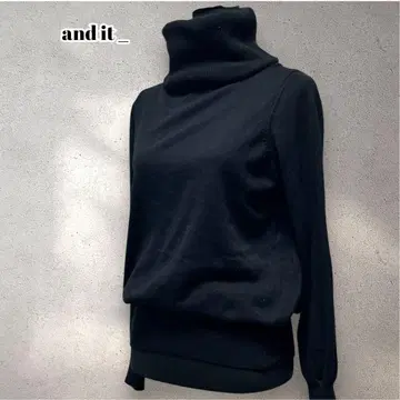 앤잇 and it _ 넥 코튼 니트 터틀넥 블랙