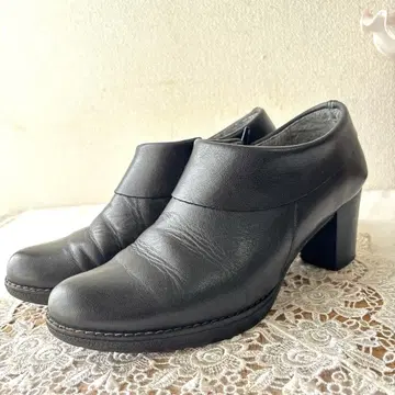 스페인산 블랙 천연 가죽 숏부츠 38