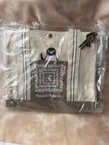 KINOKUNIYA Suica 펭귄 토트백 카키