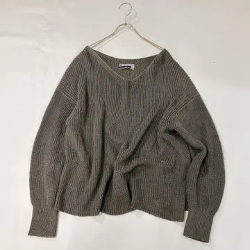 카오스 Chaos V넥 니트 오버 사이즈 와이드 실루엣 울 린넨