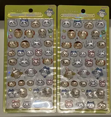 치이카와 (먼작귀) 모자 꽁지 드롭 씰 모두 방긋 x 2