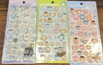 3개 세트 치이카와 (먼작귀) 모자 꽁지 드롭 씰 BONBON DROP