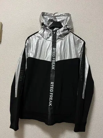 아담스 저글러 RTEG 절개 후드티 /M 블랙 x 실버 스트레치