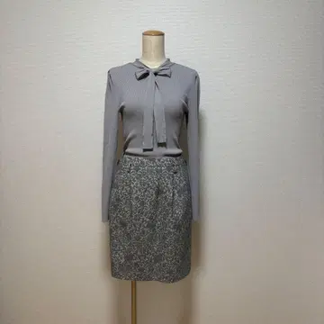 EPOCA 고급 보타이 니트 절개 원피스 40 L