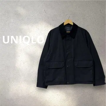 [ 명작 ] 유니클로 유틸리티 숏 블루종 L 블랙 바버풍 체크