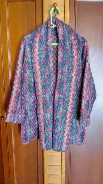 컬러풀 니트 롱 코트