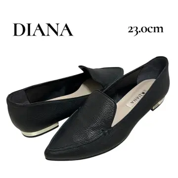 컨디션 최상 DIANA 스틸레토 로퍼 펌프스 가죽 블랙