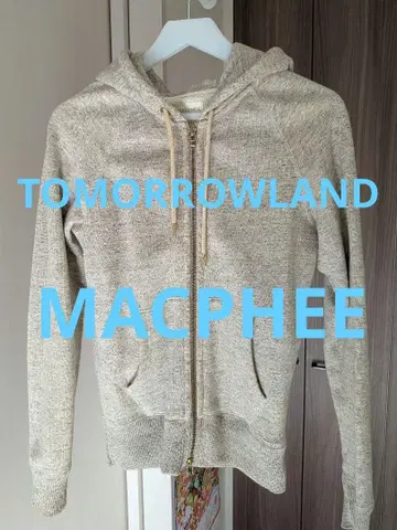 MACPHEE 그레이 베이지 풀 집업 후드티