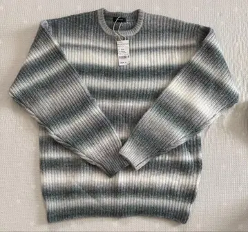 [ 새상품 ] WHIM ROTH 남성용 그레이 블랙 니트 스웨터 XL