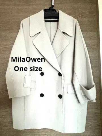 미라 오웬 플랩 포켓 하프 기장 코쿤 피 코트 ONE size