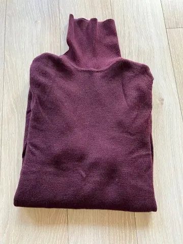 무인양품 스웨터 신사 세탁 가능한 울 리브 터틀넥