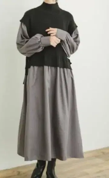 어반 리서치 도어스 니트 베스트 도킹 원피스 그레이 F 사이즈