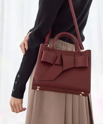 [ 새상품 Honeys ] 양쪽 날개 리본풍 백 보르도