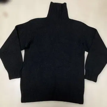 컨디션 최상 남성용 블랙 하이넥 니트 스웨터