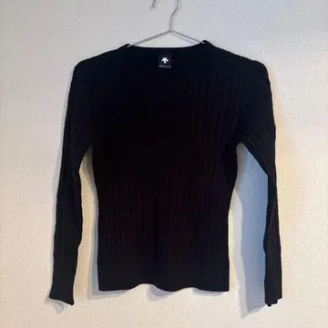 DESCENTE 블랙 케이블 니트 긴팔