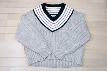 BLANC 그레이 V넥 스웨터 긴팔 이온 tantan 클리닝 완료