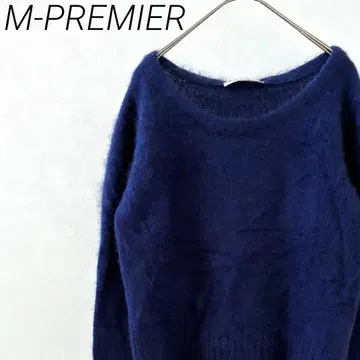 M-PREMIER 샤기 니트 스웨터 모 100% 크루넥 심플