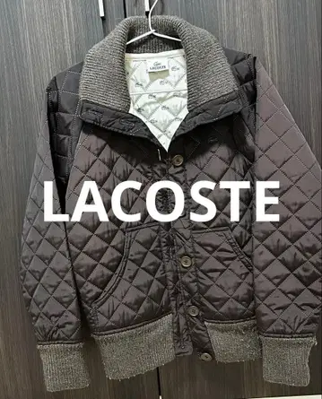 [ 새상품급 ] 라코스테 퀼팅 자켓 40 (M) 브라운 악어