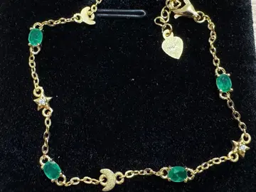 실버 925 에메랄드 팔찌