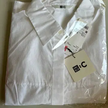 UNIQLO 코튼 숏 셔츠 001 화이트 M C 시리즈