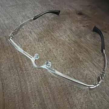 메탈 프레임 직사각형 안경 투명 렌즈