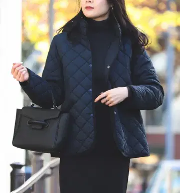 BEAMS HEART 퀼팅 후드 블루종 S