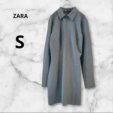 ZARA 자라 그레이 긴팔 셔츠 원피스 S 카라 부착