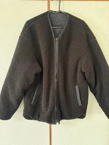 플리스 퀼팅 자켓 블랙