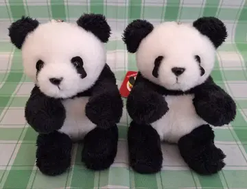 팬더 체인 포함 봉제 인형 향향 (샹샹) 외출 마스코트 2개 세트