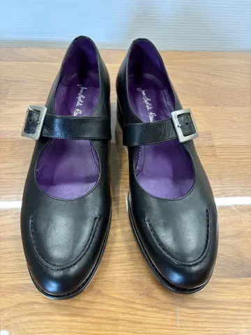 블랙 가죽 드레스 신발 사이드 42