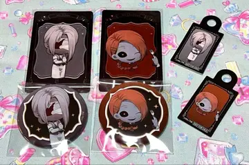 문자화 THECAFE 은발의 남자 생머리 SD 캔뱃지 카드 세트