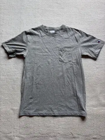 Champion 그레이 T셔츠 X-LARGE 가슴 포켓 부착