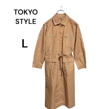 도쿄 스타일 초경량 허리 조절 롱 코트 L 사이즈 출퇴근 통학 데일리
