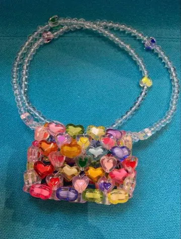 컬러풀 하트 비즈 미니 숄더 귀여운 가방 액세서리