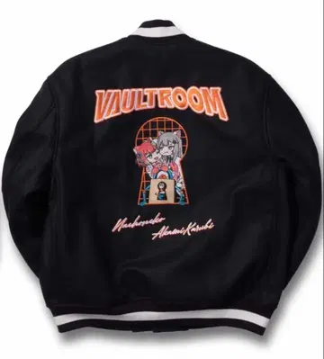 [ 스티커 포함 ] VAULTRROOM 바시티 자켓 블랙 카루비 나쵸