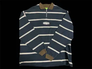 HUF 하프 스트라이프 긴팔 피케 셔츠 XL
